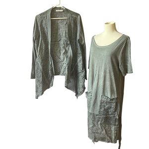 BEAU JOURS DRESS MED JACKET SMALL SET LINEN BLD LAGENLOOK BREATHABLE RELAXED